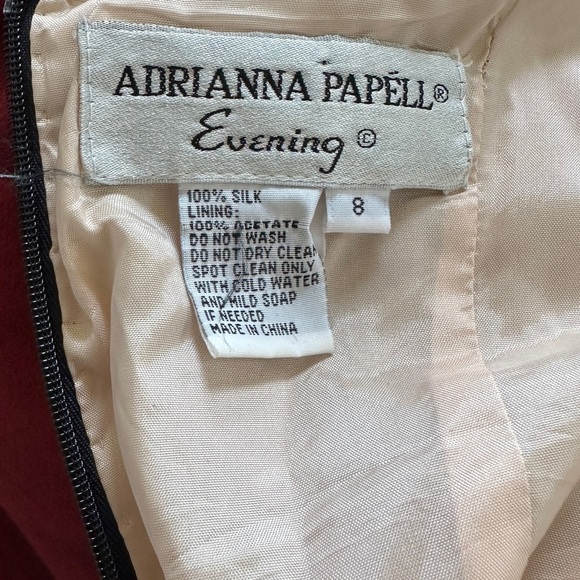 Adrianna Papell black silk beaded dress gown Size 8 - Picture 5 of 6